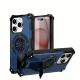 Anti-Drop Case with Stand  Fan Rotation Magnetic case for iPhone