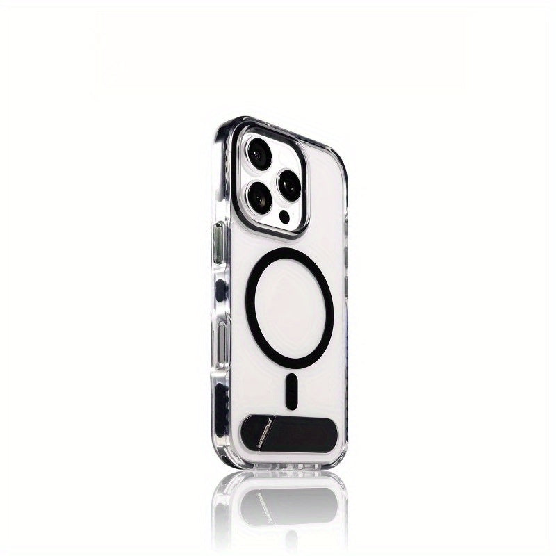 Fresh Green Clear Magnetic Stand Glossy Hard Shell Case For iPhone