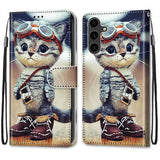 New Painted Leather Flip Phone Case with SIM Card Slot for Samsung