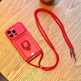 Multifunctional Card Holder Stand Lanyard Case case for iPhone