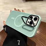 Magnetic Charging Breathable Phone Case with Lens Frame case for iPhone