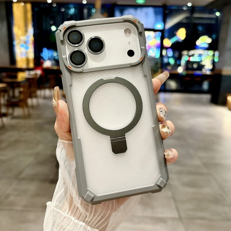 Metal Magnetic Camera Glass Ring Armor Case for iPhone