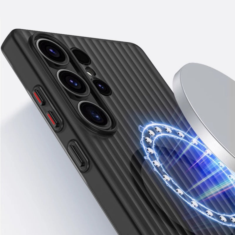 Corrugated Magnetic Heat Dissipation Ultra-Thin Frosted Phone Case for Samsung