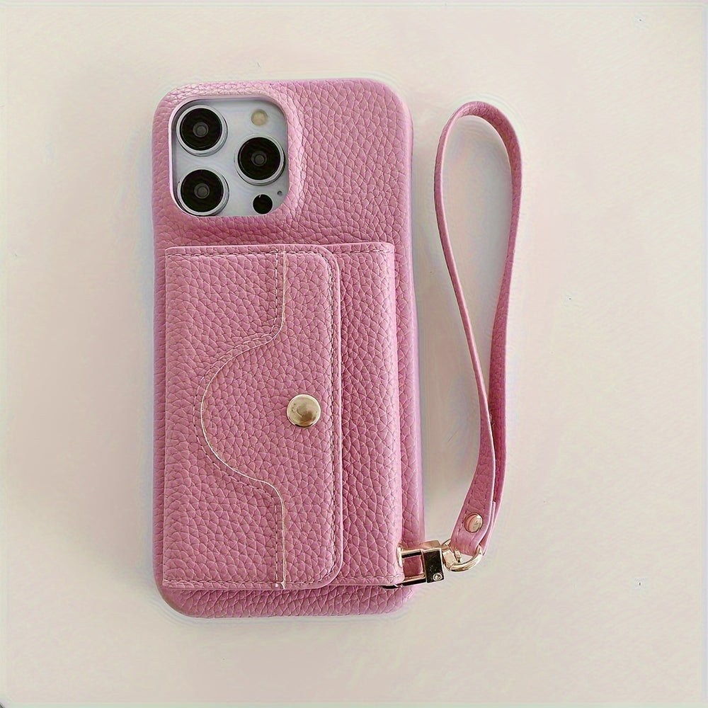 Detachable Multiple Card Holder Small MirrorAnd Lanyard Case for iPhone