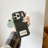 Solid Color Woolen Velvet Minimalist And Unique Tag Phone Case for IPhone