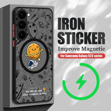 Astronaut Cartoon Graffiti Skin-Sensitive Magnetic Phone Case for Samsung
