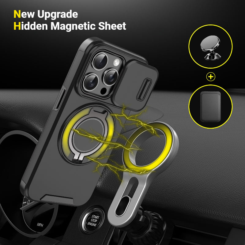 Business Magnetic Window Push-window Two-in-one Bracket Anti-fingerprint Mobile Phone Case Suitable for IPhone