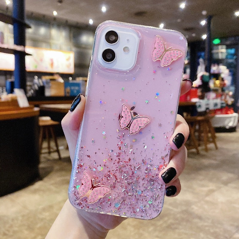 Starry Sky Flashing Butterfly  Case  for iPhone