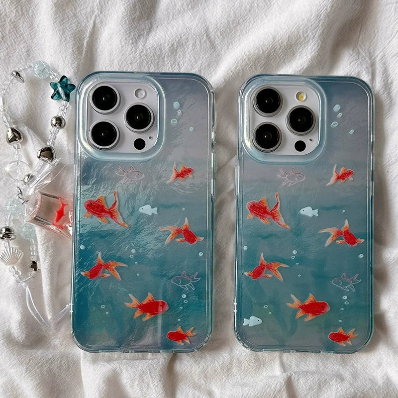 Fun lucky goldfish ultra-thin with chain Case for iPhone