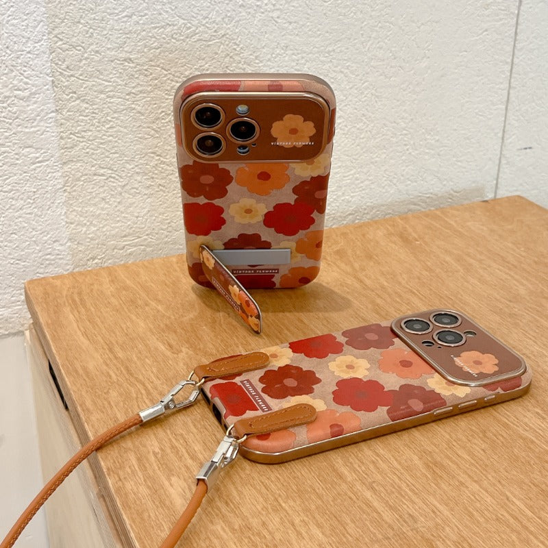Flower with Lanyard Stand Case for iPhone