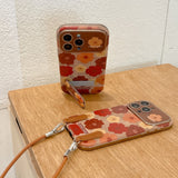 Flower with Lanyard Stand Case for iPhone