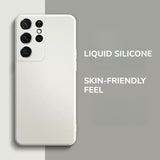 Liquid Silicone Full-Coverage Straight-Edge Shockproof Phone Case for Samsung