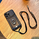 Multifunctional Card Holder Stand Lanyard Case case for iPhone