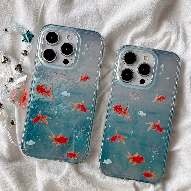 Fun lucky goldfish ultra-thin with chain Case for iPhone