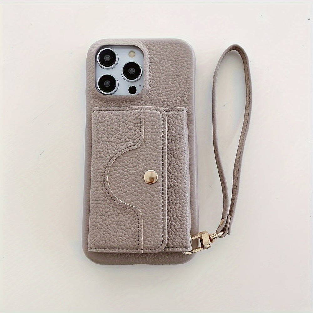 Detachable Multiple Card Holder Small MirrorAnd Lanyard Case for iPhone