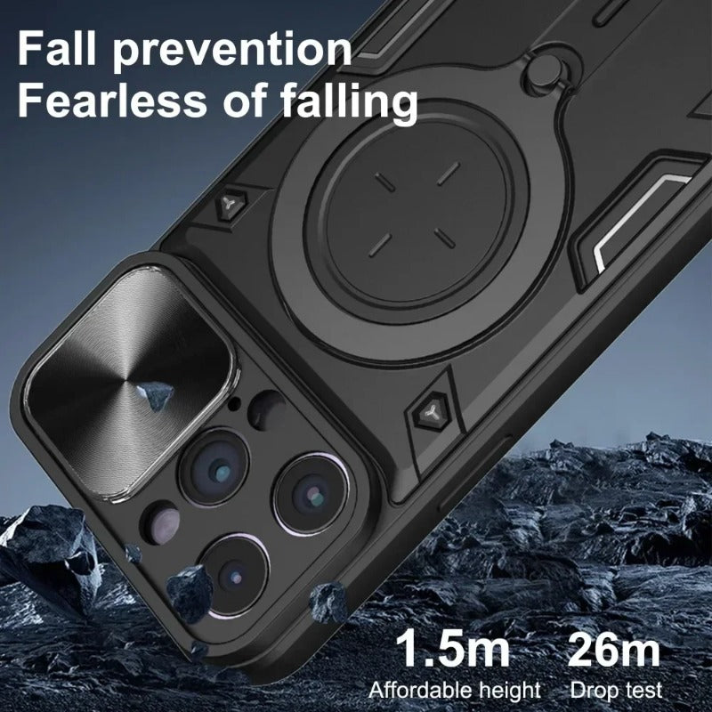 Magsafe Magnetic 360 Rotate Kickstand Armor Ring Case for iPhone