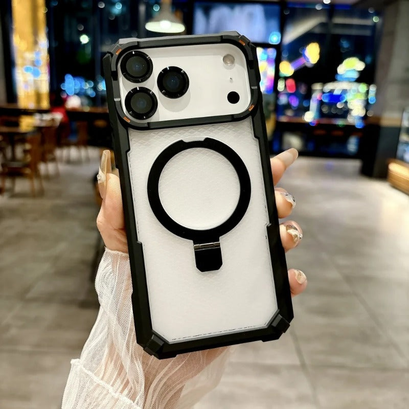 Metal Magnetic Camera Glass Ring Armor Case for iPhone