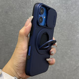 360° Rotating Invisible Bracket Charging Magnetic Case for iPhone