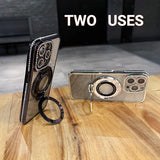 Rhinestone Magnetic Glitter Anti-fall Mobile Phone Case with Stand for IPhone