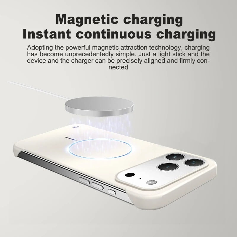Frameless Solid Color Magnetic Magsafe PC Case for iPhone