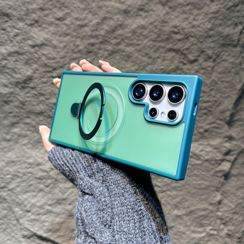 Magnetic Stand Frosted Skin Drop-Proof Phone Case for Samsung
