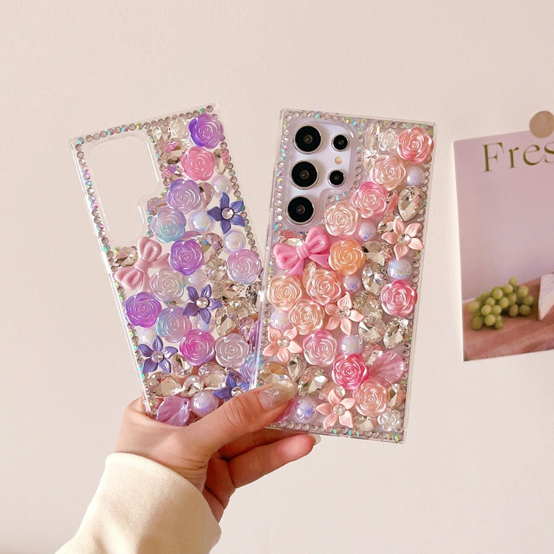 Rhinestone Luxury Bow Flower Phone Case for Samsung