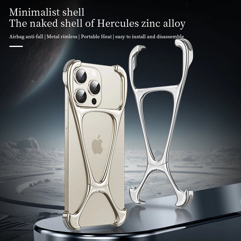 Alloy Bare Metal Feel Frameless Heat Dissipation Case For Iphone