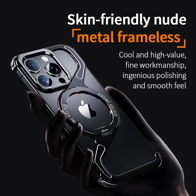 Aluminum Alloy Frameless Heat Dissipation Magnetic Case For iPhone