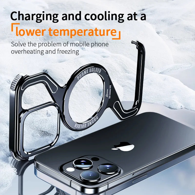 Aluminum Alloy Frameless Heat Dissipation Magnetic Case For iPhone