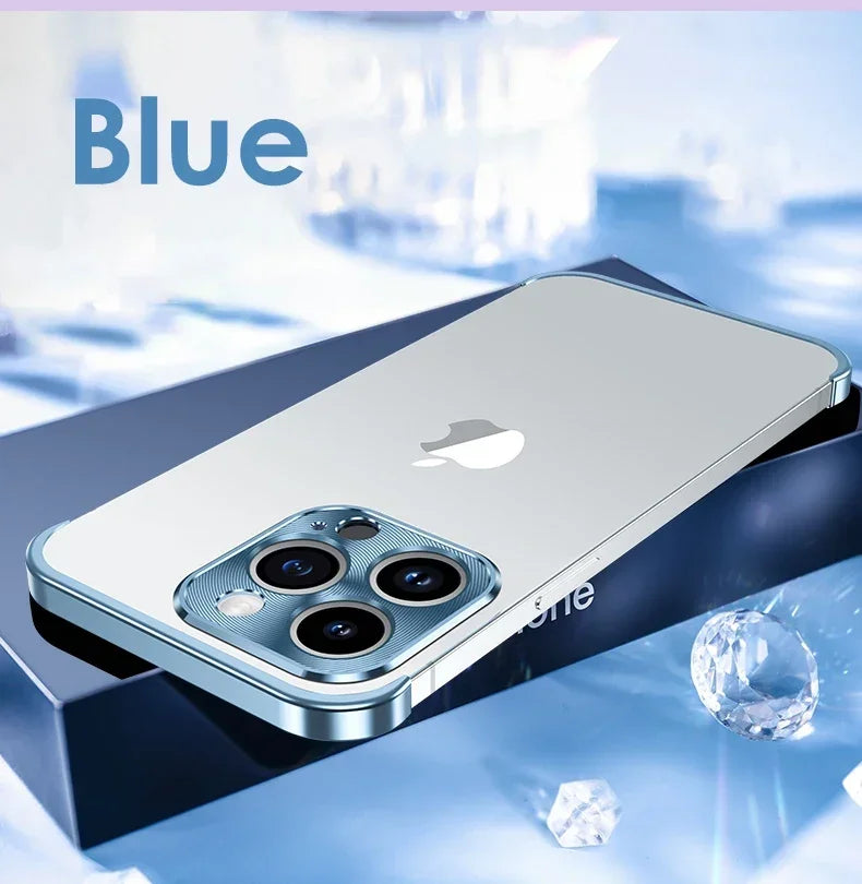 Aluminum Metal Frameless Bumper Camera Lens Protector Case for IPhone