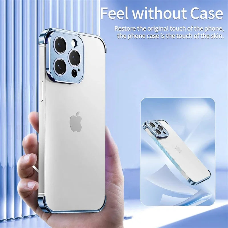 Aluminum Metal Frameless Bumper Camera Lens Protector Case for IPhone