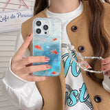 Auspicious Goldfish Ripple Texture Case for iPhone