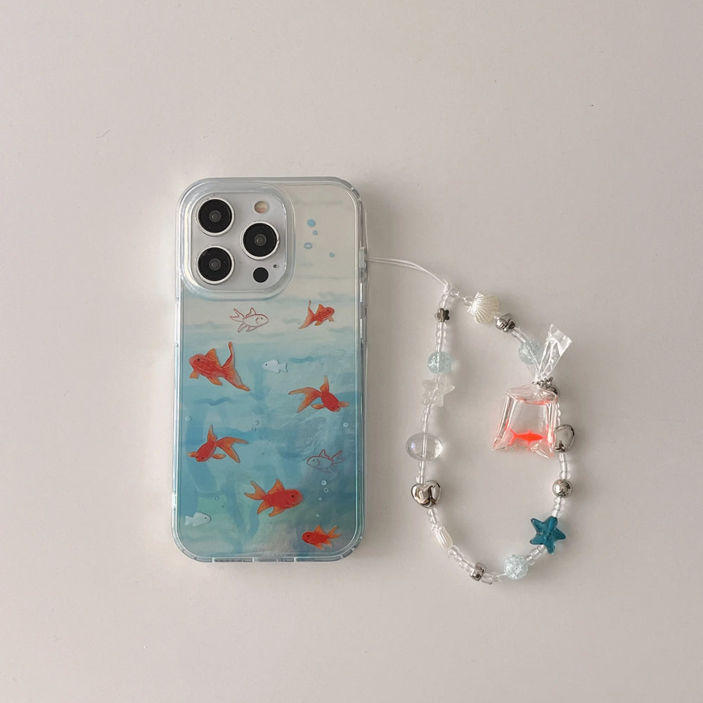 Auspicious Goldfish Ripple Texture Case for iPhone