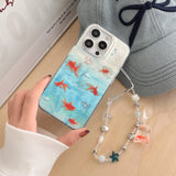 Auspicious Goldfish Ripple Texture Case for iPhone