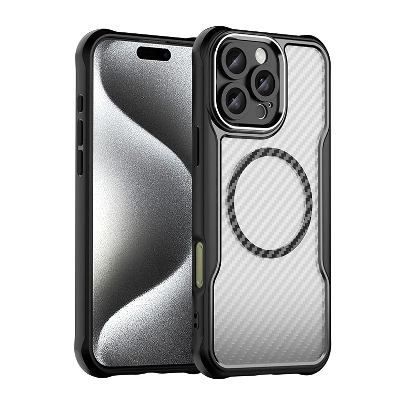 Brushed Carbon Fibre Magnetic Case For iphone