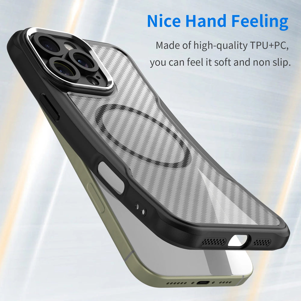 Brushed Carbon Fibre Magnetic Case For iphone