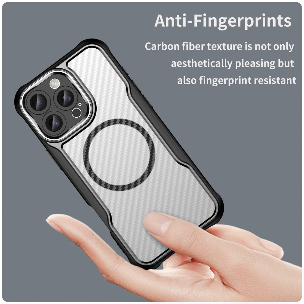 Brushed Carbon Fibre Magnetic Case For iphone