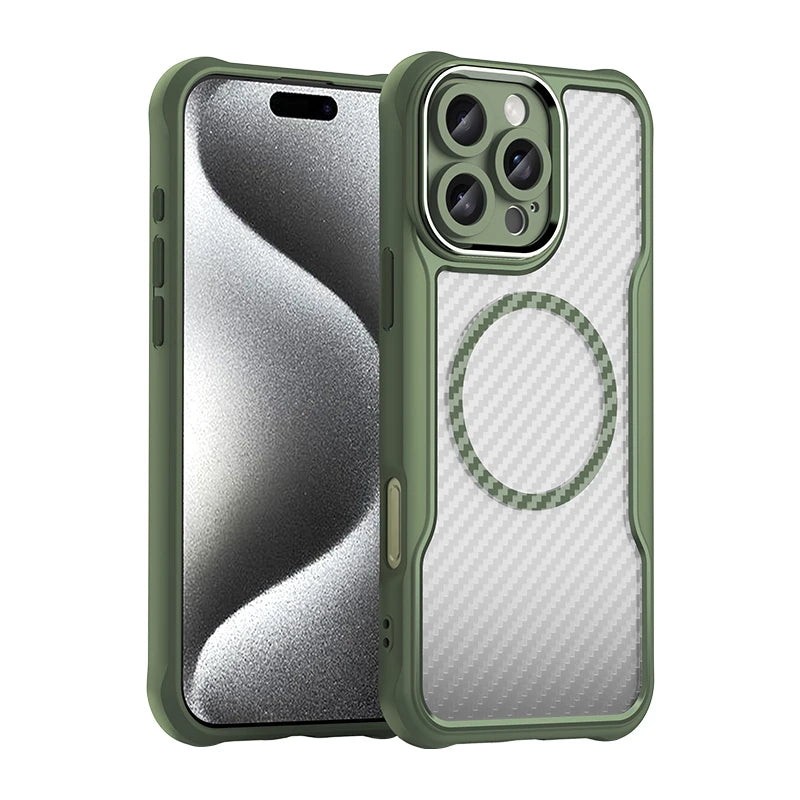 Brushed Carbon Fibre Magnetic Case For iphone