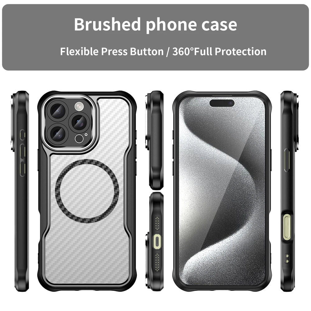 Brushed Carbon Fibre Magnetic Case For iphone