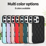 Card Slot Flip Leather Wallet Double Button Case For iPhone