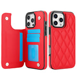 Card Slot Flip Leather Wallet Double Button Case For iPhone