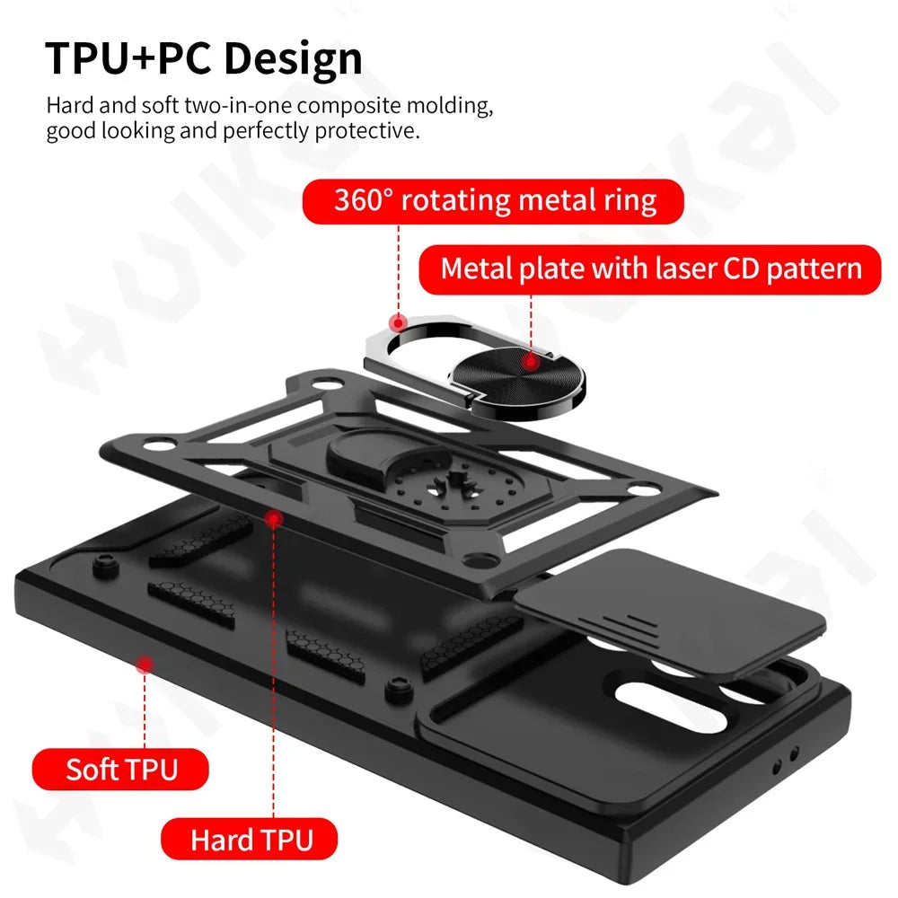 Anti-fall Shockproof Armor Case for iPhone Ring Stand Case For Samsung