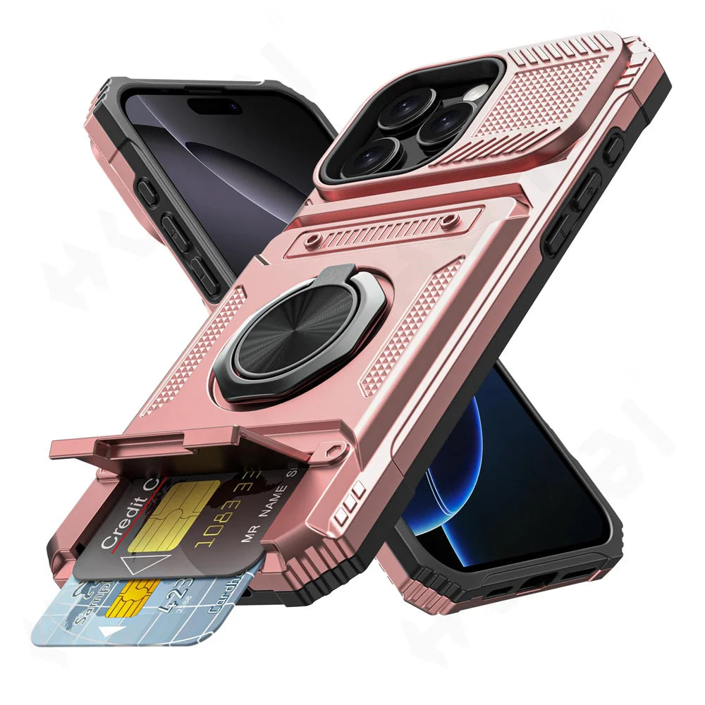 Anti-fall Shockproof Armor Case for iPhone Ring Stand Case For iPhone