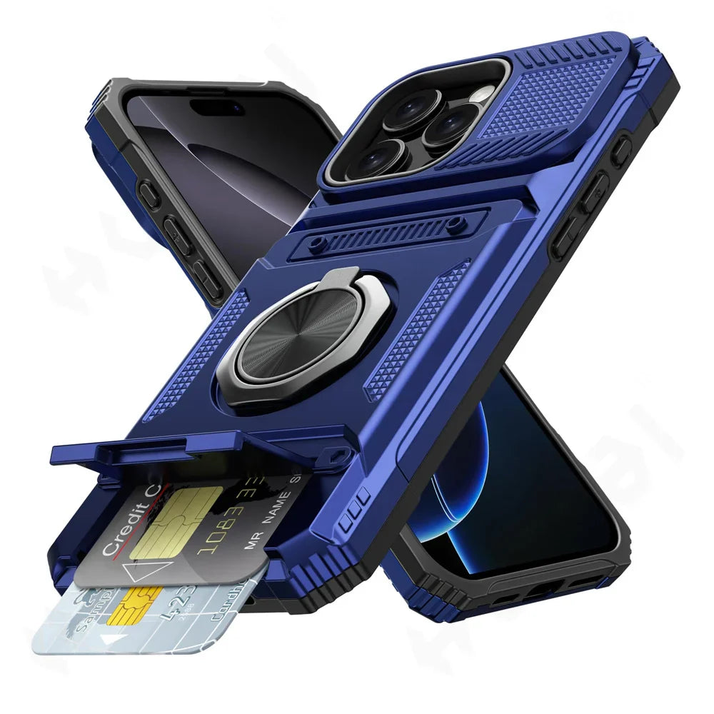 Anti-fall Shockproof Armor Case for iPhone Ring Stand Case For iPhone