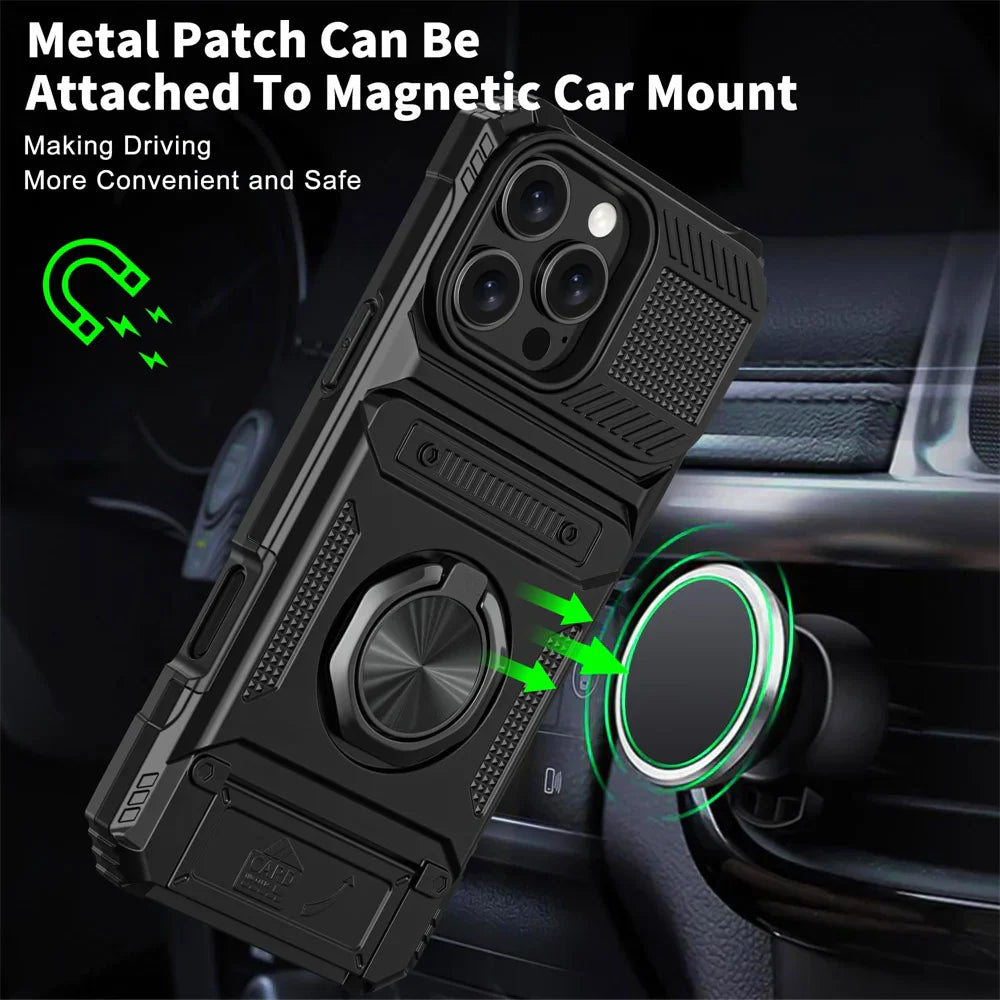 Anti-fall Shockproof Armor Case for iPhone Ring Stand Case For iPhone