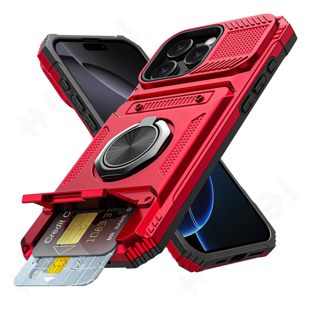 Anti-fall Shockproof Armor Case for iPhone Ring Stand Case For iPhone