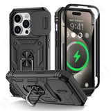 Camera Slide Military Armor Case For iPhone