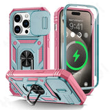 Camera Slide Military Armor Case For iPhone