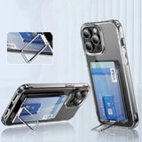 2pcs Clear Magnetic Card Holder Wallet Case For iPhone Samsung