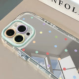 Color Wave Point Pattern Mirror Phone Case For iPhone